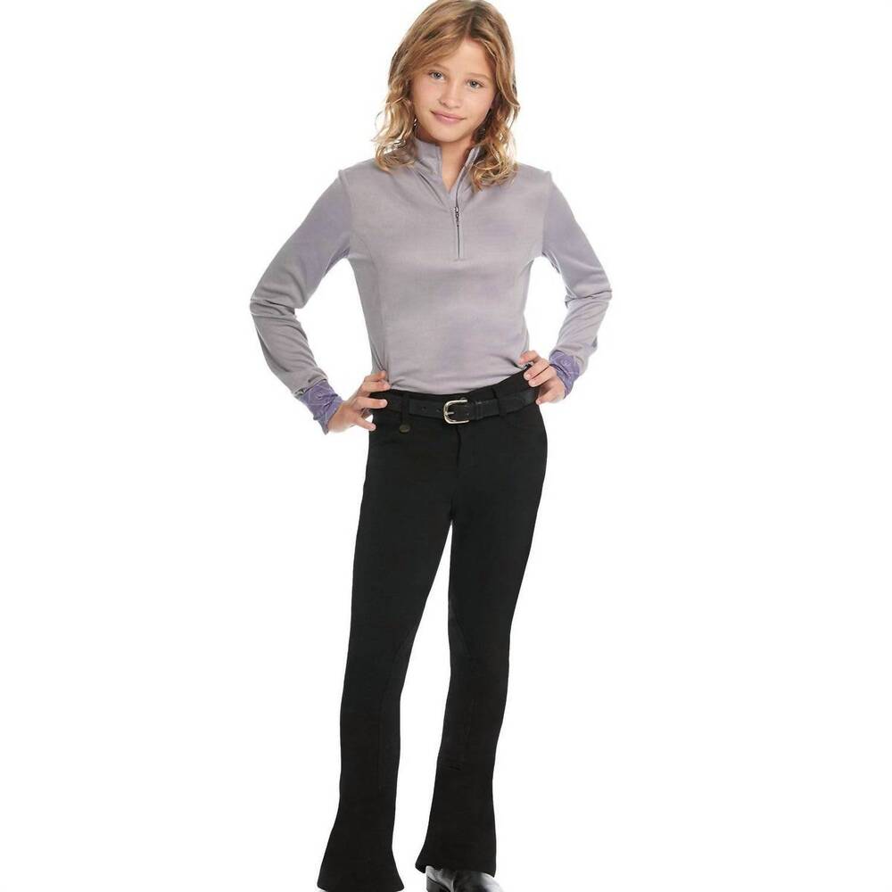 NEW OVATION kids' front zip kentucky jod pant in black